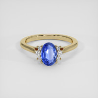 1.14 Ct. Blue Sapphire Ring, 10K Yellow Gold 1
