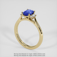 1.14 Ct. Blue Sapphire Ring, 10K Yellow Gold 2
