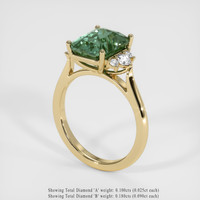 5.15 Ct. Green Sapphire Ring, 10K Yellow Gold 2