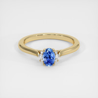 0.58 Ct. Blue Sapphire Ring, 10K Yellow Gold 1