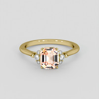 3.02 Ct. Peach Sapphire Ring, 10K Yellow Gold 1