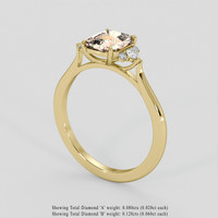 3.02 Ct. Peach Sapphire Ring, 10K Yellow Gold 2