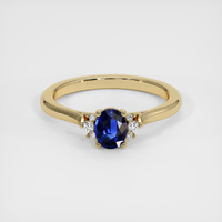 0.55 Ct. Blue Sapphire Ring, 10K Yellow Gold 1