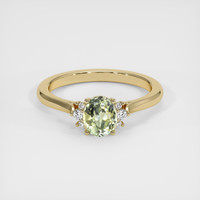 1.11 Ct. Yellowish Green Sapphire Ring, 10K Yellow Gold 1