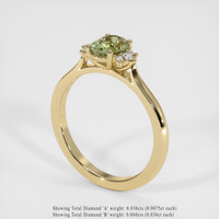 1.11 Ct. Yellowish Green Sapphire Ring, 10K Yellow Gold 2