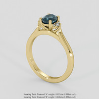 1.03 Ct. Bluish Green Sapphire Ring, 10K Yellow Gold 2