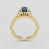 1.03 Ct. Bluish Green Sapphire Ring, 10K Yellow Gold 3