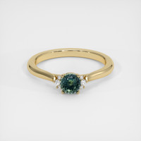 1.09 Ct. Greenish Blue Sapphire Ring, 10K Yellow Gold 1