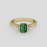 0.98 Ct. Green Tourmaline Ring, 14K Yellow Gold 1