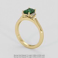 0.98 Ct. Green Tourmaline Ring, 14K Yellow Gold 2