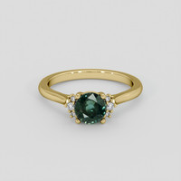 1.23 Ct. Green Sapphire Ring, 14K Yellow Gold 1