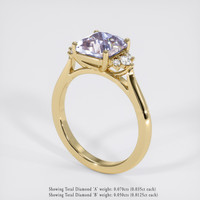 2.74 Ct. Bluish Grey Sapphire Ring, 14K Yellow Gold 2