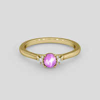 0.56 Ct. Pink Sapphire Ring, 14K Yellow Gold 1
