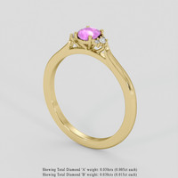 0.56 Ct. Pink Sapphire Ring, 14K Yellow Gold 2