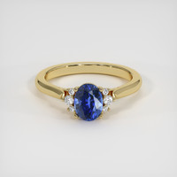0.98 Ct. Blue Sapphire Ring, 14K Yellow Gold 1