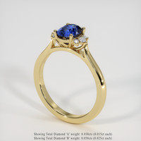 0.98 Ct. Blue Sapphire Ring, 14K Yellow Gold 2