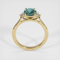 2.07 Ct. Greenish Blue Sapphire Ring, 14K Yellow Gold 3
