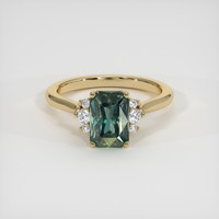 2.65 Ct. Green Sapphire Ring, 14K Yellow Gold 1
