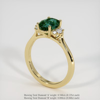 2.00 Ct. Bluish Green Sapphire Ring, 14K Yellow Gold 2