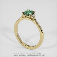 1.17 Ct. Greenish Blue Sapphire Ring, 14K Yellow Gold 2