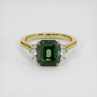 4.05 Ct. Yellowish Green Sapphire Ring, 14K Yellow Gold 1