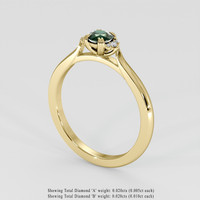 0.42 Ct. Bluish Green Sapphire Ring, 14K Yellow Gold 2