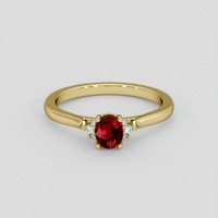 0.79 Ct. Ruby Ring, 14K Yellow Gold 1
