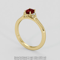 0.79 Ct. Ruby Ring, 14K Yellow Gold 2