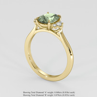 1.33 Ct. Yellowish Green Sapphire Ring, 14K Yellow Gold 2