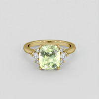 2.88 Ct. Yellowish Green Sapphire Ring, 14K Yellow Gold 1