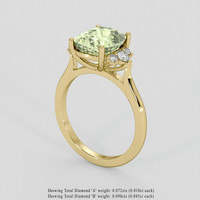 2.88 Ct. Yellowish Green Sapphire Ring, 14K Yellow Gold 2