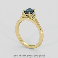 1.03 Ct. Bluish Green Sapphire Ring, 14K Yellow Gold 2