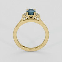 1.03 Ct. Bluish Green Sapphire Ring, 14K Yellow Gold 3