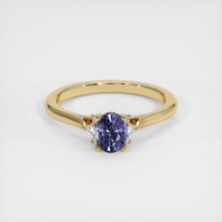 0.75 Ct. Violet Sapphire Ring, 14K Yellow Gold 1