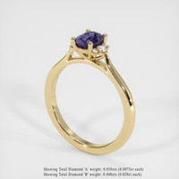 0.75 Ct. Violet Sapphire Ring, 14K Yellow Gold 2