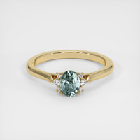 0.73 Ct. Greyish Blue Sapphire Ring, 14K Yellow Gold 1