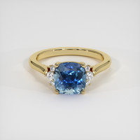 2.68 Ct. Greenish Blue Sapphire Ring, 18K Yellow Gold 1