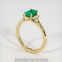 0.74 Ct. Emerald Ring, 18K Yellow Gold 2