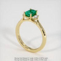 0.66 Ct. Emerald Ring, 18K Yellow Gold 2