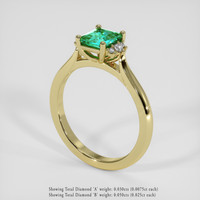 0.76 Ct. Emerald Ring, 18K Yellow Gold 2