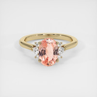 1.72 Ct. Padparadscha Sapphire Ring, 18K Yellow Gold 1