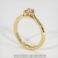 0.49 Ct. Padparadscha Sapphire Ring, 18K Yellow Gold 2