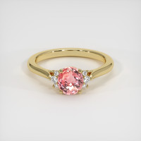 1.03 Ct. Padparadscha Sapphire Ring, 18K Yellow Gold 1