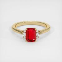 1.20 Ct. Ruby Ring, 18K Yellow Gold 1