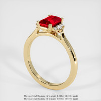 1.20 Ct. Ruby Ring, 18K Yellow Gold 2