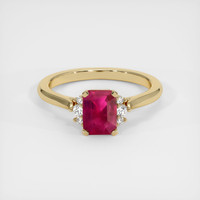 1.08 Ct. Ruby Ring, 18K Yellow Gold 1