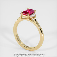 1.08 Ct. Ruby Ring, 18K Yellow Gold 2