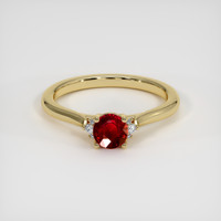 0.61 Ct. Ruby Ring, 18K Yellow Gold 1