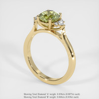 1.65 Ct. Bi Color Sapphire Ring, 18K Yellow Gold 2