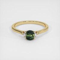1.26 Ct. Green Sapphire Ring, 18K Yellow Gold 1